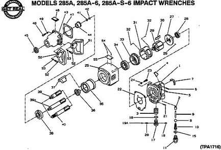 Diagram Diagram and Parts List for IR285A-6  Ingersoll Rand Wrench